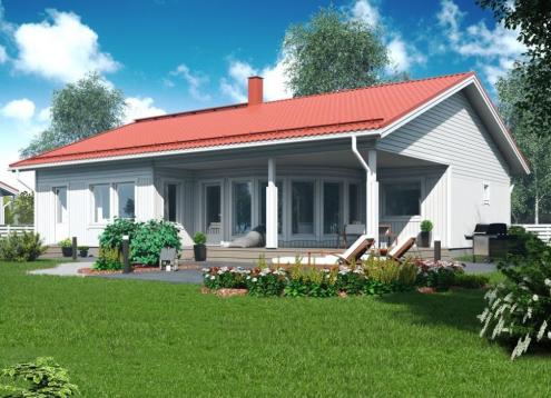№ 1056 Купить Проект дома Валокари 115-134. Закажите готовый проект № 1056 в Краснодаре, цена 41400 руб.