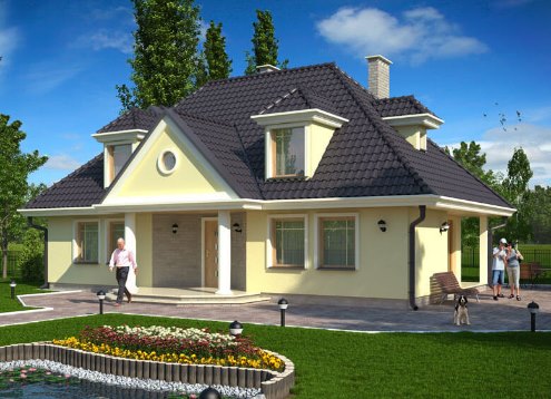 № 1845 Проект дома Липница. Закажите готовый проект № 1845 в Краснодаре, цена 54144 руб.